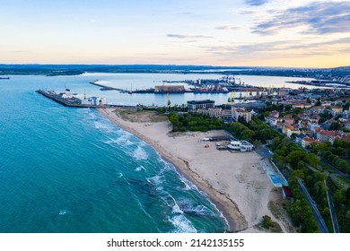 Aerial View Of The Port Of Bourgas In Bulgaria