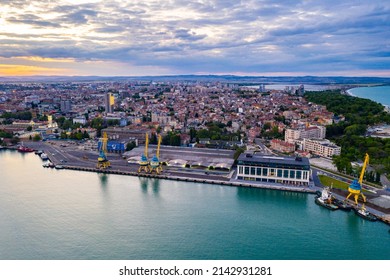 Aerial View Of The Port Of Bourgas In Bulgaria