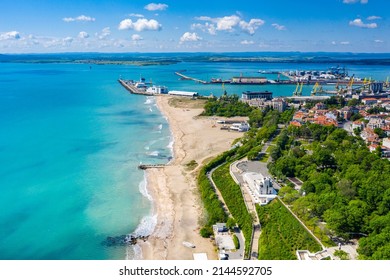 Aerial View Of The Port Of Bourgas In Bulgaria