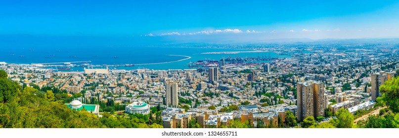 Aerial View Of Port Of Haifa, Israel
