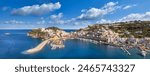 Aerial view of the port of Ponza island, Lazio, Italy