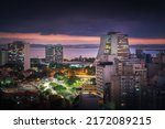 Aerial view of Porto Alegre at night - Porto Alegre, Rio Grande do Sul, Brazil