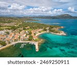 Aerial View of Porto San Paolo, Gulf of Olbia, Province of Sassari, Sardinia