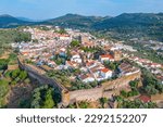 Aerial view of Portuguese town Castelo de Vide.