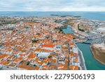 Aerial view of the Portuguese town Peniche.