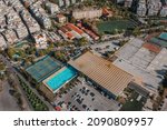 Aerial view of Poseidon Swimming Pool. Thessaloniki, Greece.