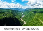 Aerial view of the Potaro river valley near Kaieteur Falls in Guyana, South America