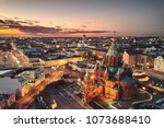 aerial view, Presidential Palace and Uspenski Cathedral, Helsinki Finland