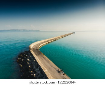 Aerial View Of Promenade On Sea, Heraklion, Crete, Greece