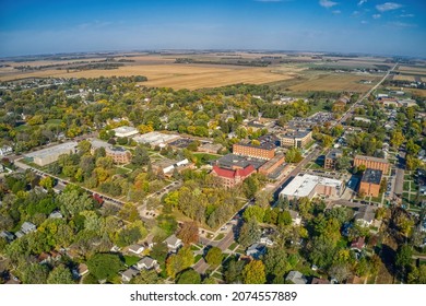 Aerial View Of A Public State University In Madison, South Dakota