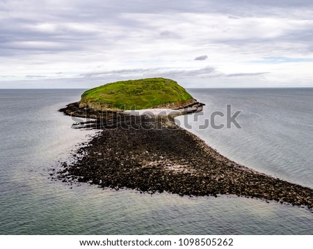 Aerial view of puffin island - Wales - United Kingdom.