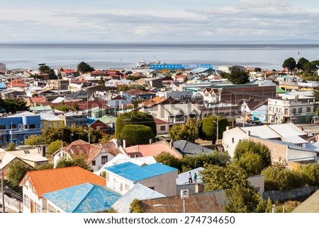 Aerial view of Punta Arenas, Chile