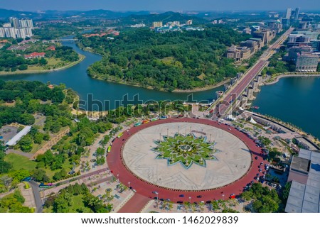 Aerial View Of Putra Square With Straight Putrajaya Road View
