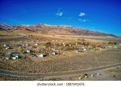 Aerial View Of The Pyramid Lake Native American Reservation With A Lake