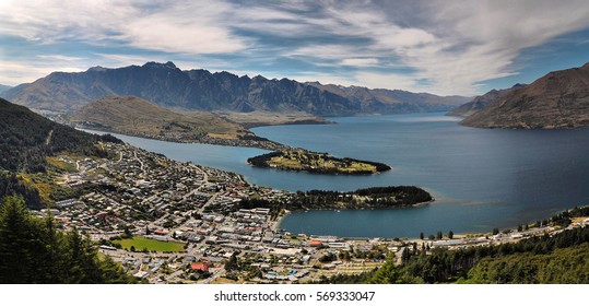 Aerial View Of Queenstown, New Zealand