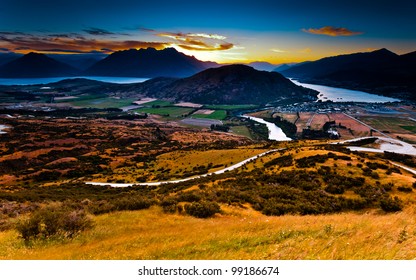 Aerial View Of Queenstown, New Zealand