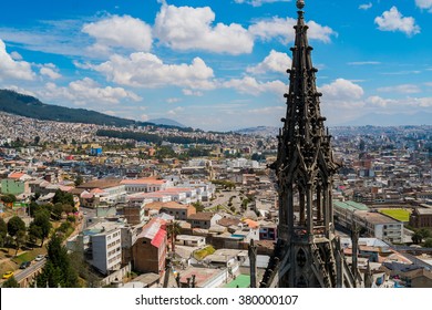 Aerial View Of Quito From La Basilica Church, Ecuador