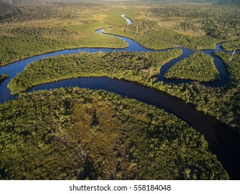 Aerial View Of A Rainforest In Brazil