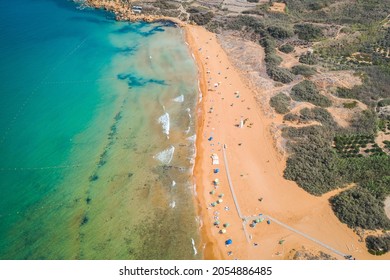 Aerial View Of Ramla Bay , Gozo