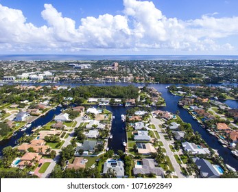 Aerial View Of Real Estate In Palm Beach Gardens, FL