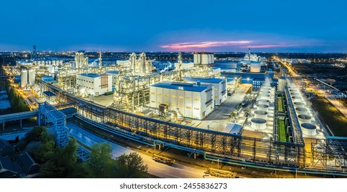 Aerial view of refinery chemical plant in industrial area - Powered by Shutterstock