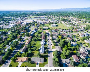 Aerial View Of Residential Neighborhood In Lakewood, Colorado.