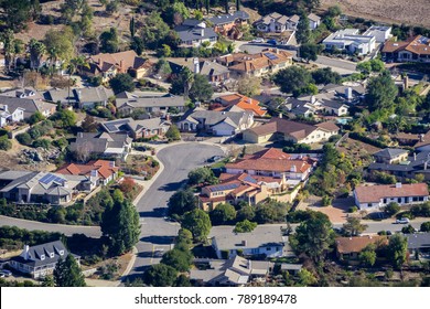 Aerial View Of A Residential Neighborhood In North San Luis Obispo, Central California