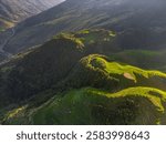 Aerial view of the Rice Terrace and Pingan village in Longji (Dragon