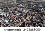 aerial view of Ripon city centre, North Yorkshire, UK