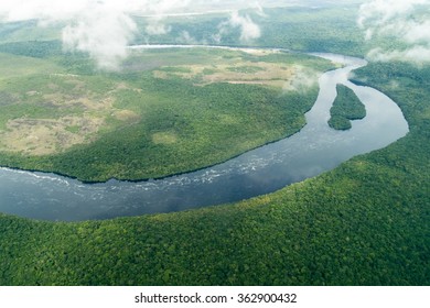 Aerial view of river Carrao in Venezuela - Powered by Shutterstock