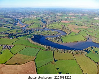 Aerial View Of The River Dart In Devon