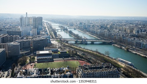 Aerial view of river Seine