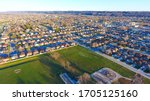 Aerial view of Riverdale East Park in the Stoney Creek neighbourhood in Hamilton, Ontario.