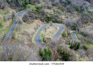 Aerial View Of Road With Many Curves, Pallars Jussà, Spain