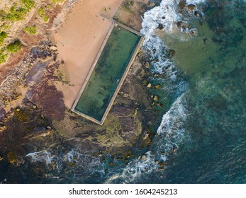 Aerial View Of Rock Pool At Newport Beach, NSW, Australia.