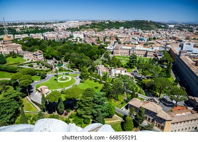 Aerial View Of Rome, Italy. City Scape Rooftop. View Of Rome Cityscape