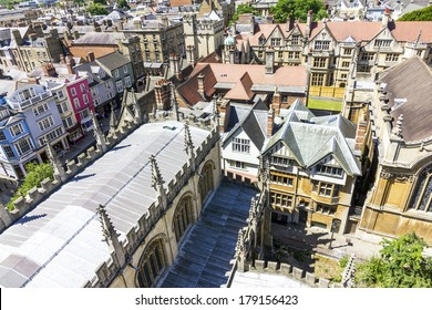 Aerial View Of Roofs And Spires Of Oxford, England