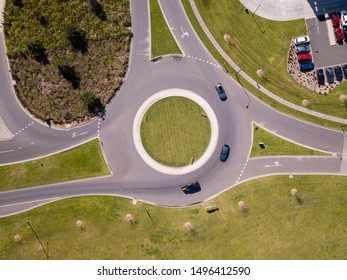 Aerial View Of A Roundabout In Australia