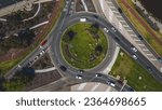 Aerial view of a roundabout with traffic on it - Perth, Western Australia