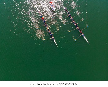 Aerial View Rowing Team Stock Photo 1119063974 | Shutterstock