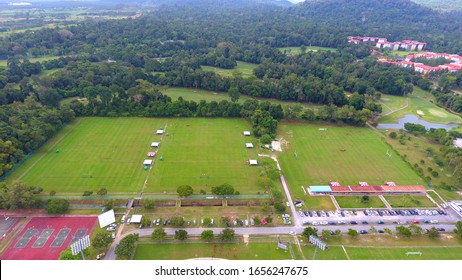 Aerial View Of Rugby Field - Aerial View Of Football - Soccer Training Facility