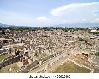 Aerial View Of Ruins Of Pompeii, Italy