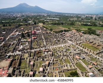 Aerial View Of Ruins Of Pompeii, Italy