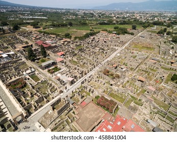 Aerial View Of Ruins Of Pompeii, Italy