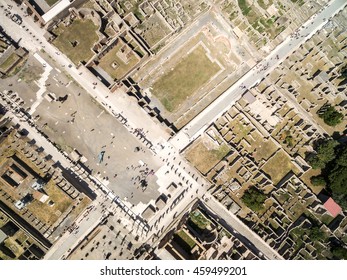 Aerial View Of Ruins Of Pompeii, Italy