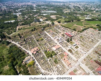 Aerial View Of Ruins Of Pompeii, Italy