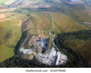 Aerial View Of Rural Agricultural And Mining Land In The Western Cape, South Africa.