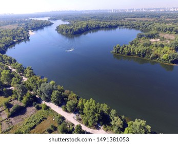 Aerial view of the saburb landscape (drone image). August 19, 2019. Near Kiev,Ukraine - Shutterstock ID 1491381053