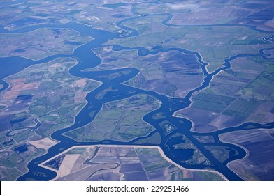 An Aerial View Of The Sacramento - San Joaquin River Delta, California, USA