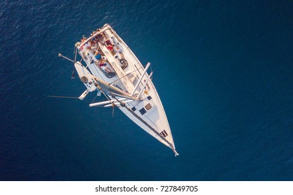 Aerial View Sailing Boat Crew Members Stock Photo 727849705 | Shutterstock